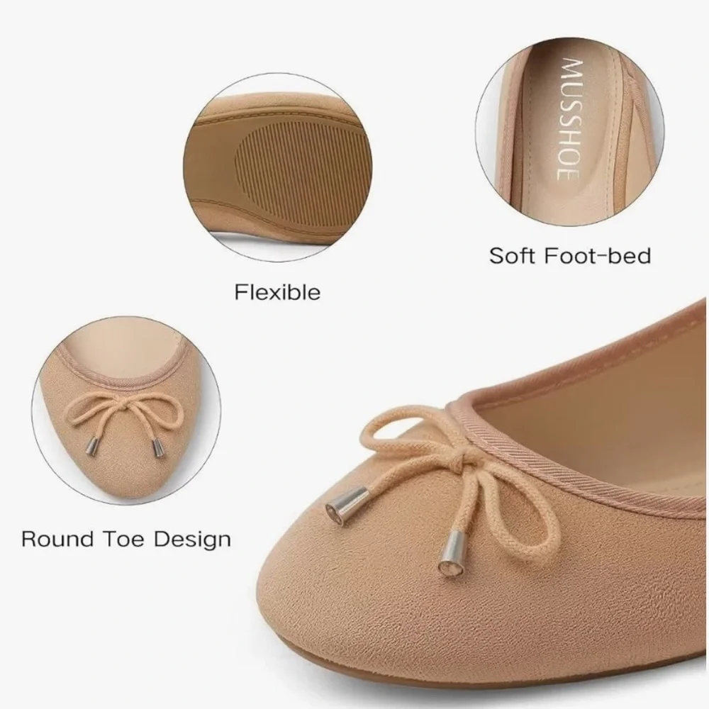 MUSSHOE Ballet Flats for Women Comfortable Women's Flats Shoes Women size 10